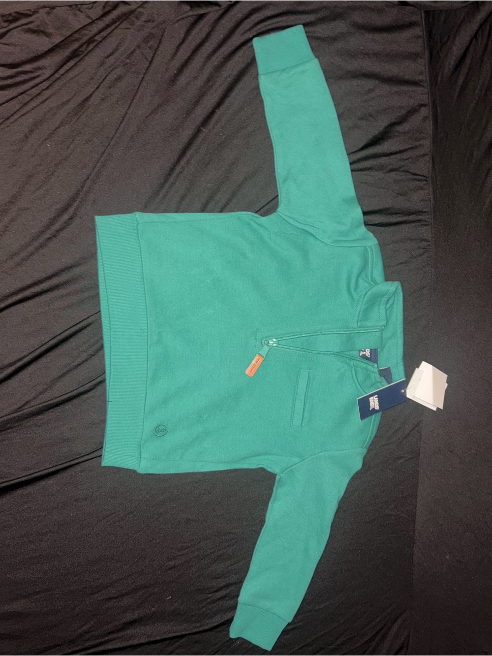 Lands' End Teal Quarter-Zip Pullover